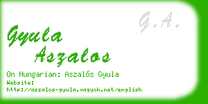 gyula aszalos business card